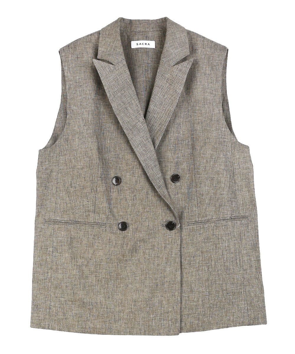サクラ LINEN COTTON CHAMBRAY GILET SACRA レディース 国内正規品