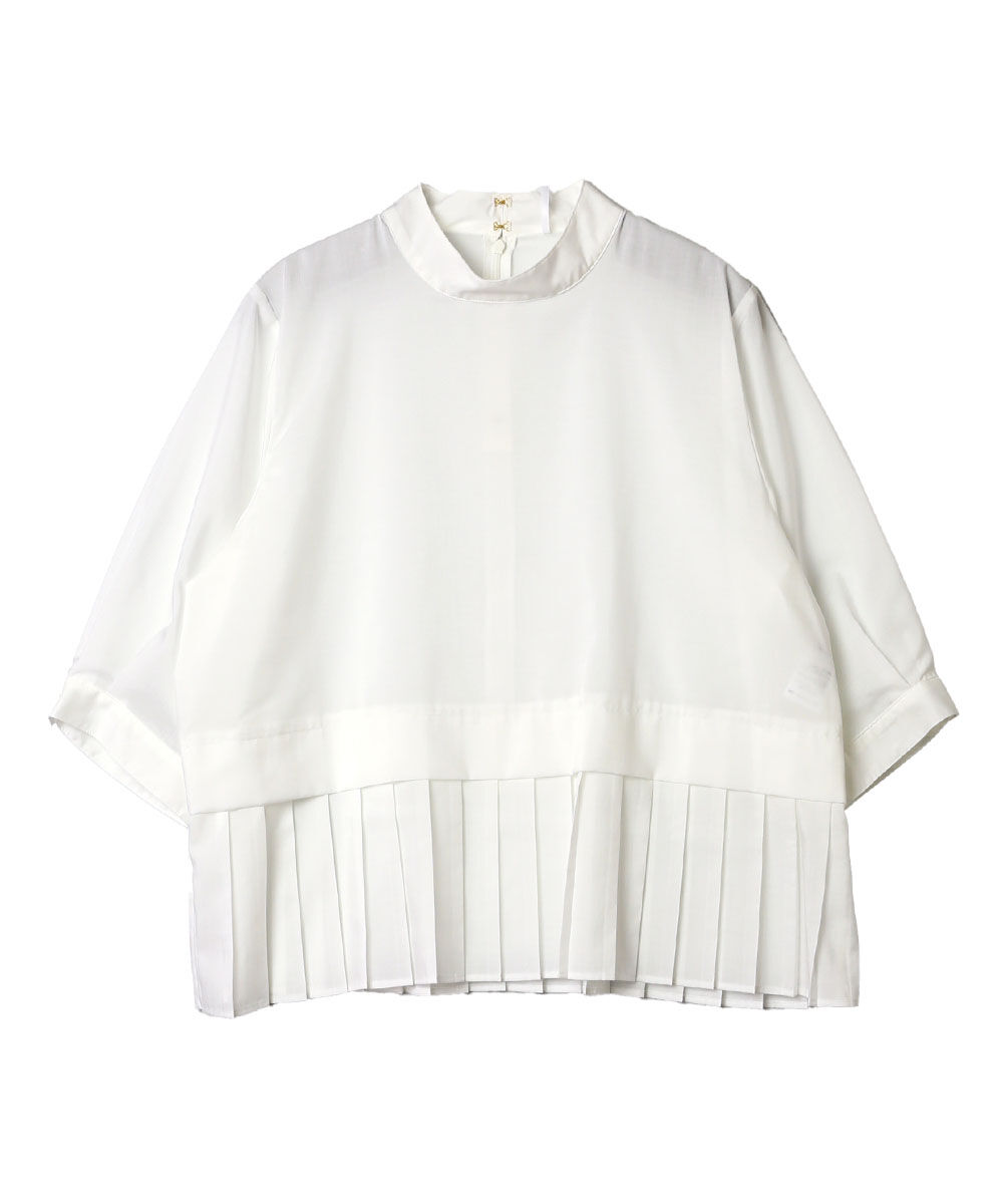 ホワイト HEM PLEATS BLOUSR WHYTO. レディース 国内正規品 : etre!par