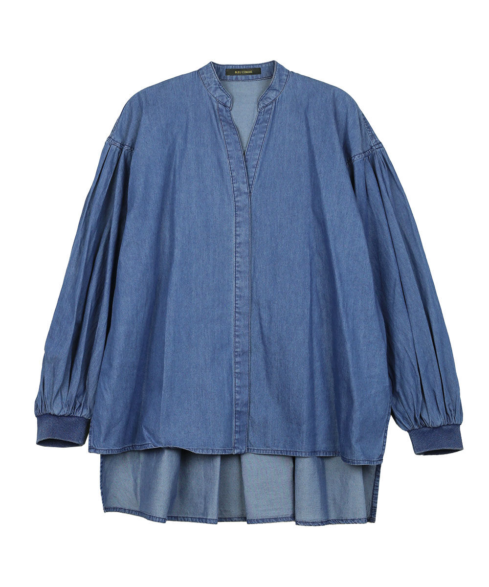 ブルーコム デニム袖ふんわりシャツ BLEU COMME. レディース 国内正規