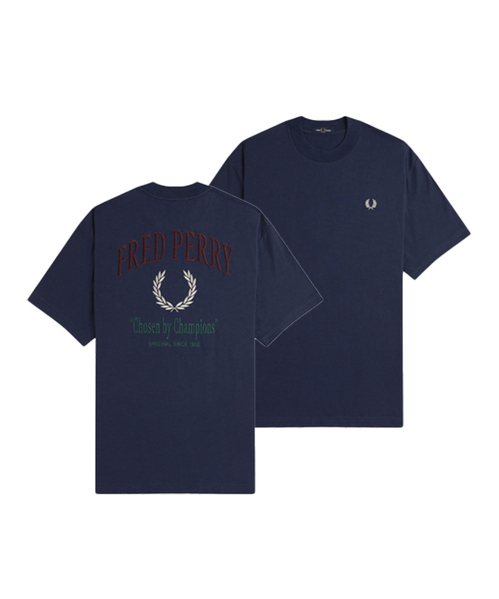 Tシャツ・カットソー FRED PERRY SS22 SHIRT WITH PATCH (FP-SM3114-42_102) Embroidered T-Shirt／刺繍Tシャツ（Tシャツ/カットソー）｜FRED