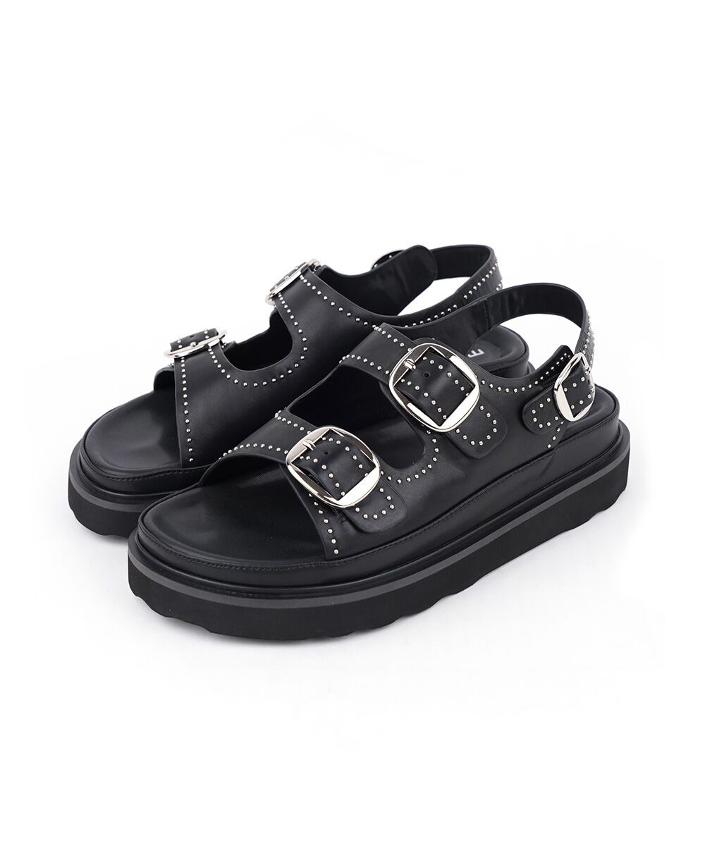 MOHI ブラックスタッズサンダル MOHI（モヒ）の「【MOHI/モヒ】スタッズサンダル（サンダル