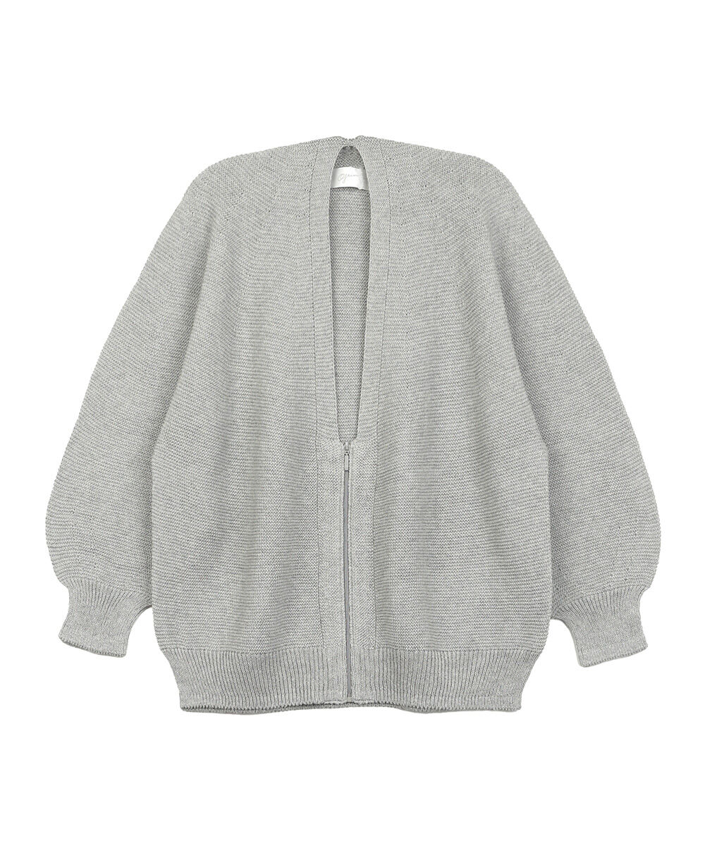 grin（グリン） ストローヤーンZIPパウンドカーディガン レディース