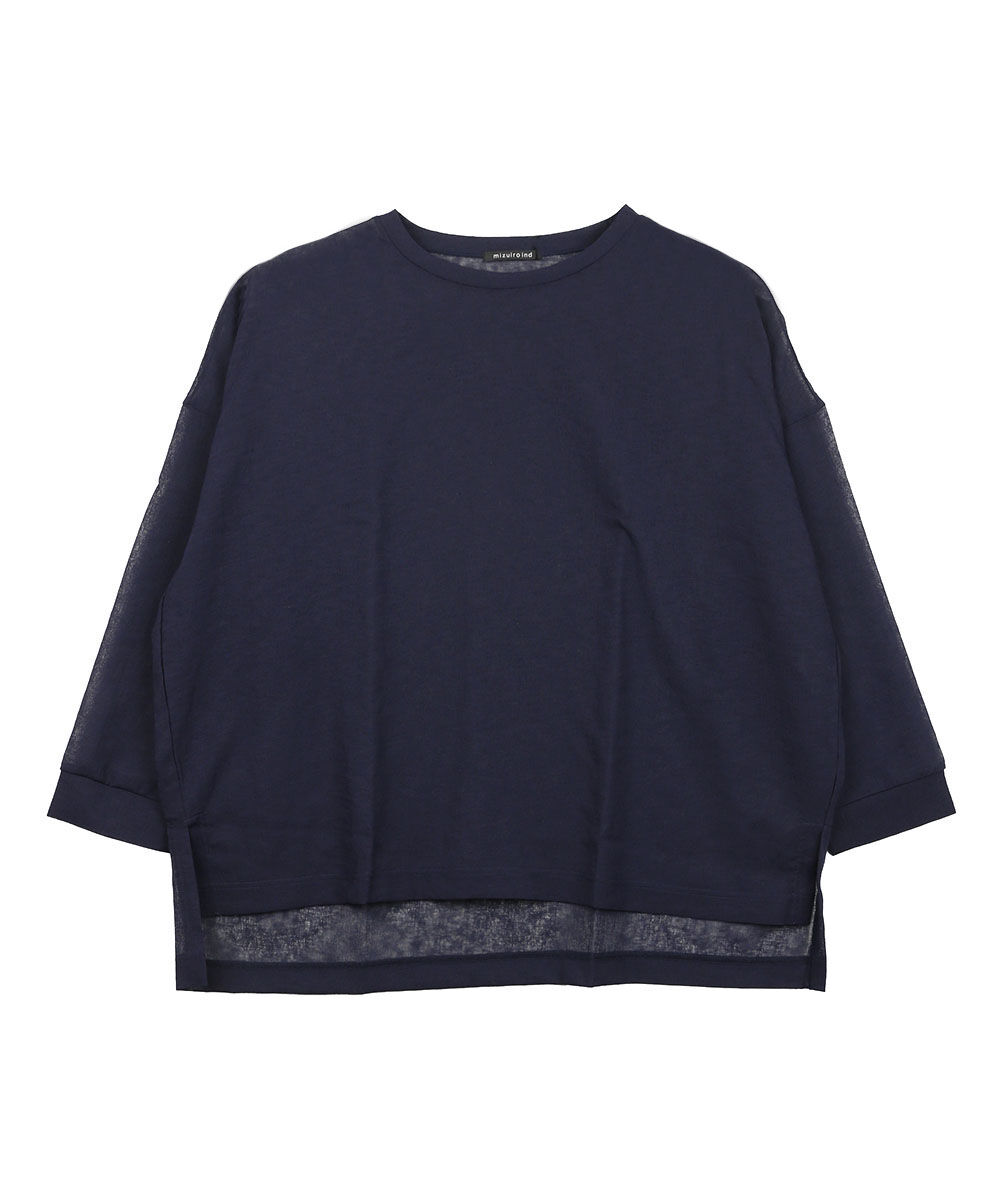 ミズイロインド ワッシャーボイルクルーネックプルオーバー mizuiro