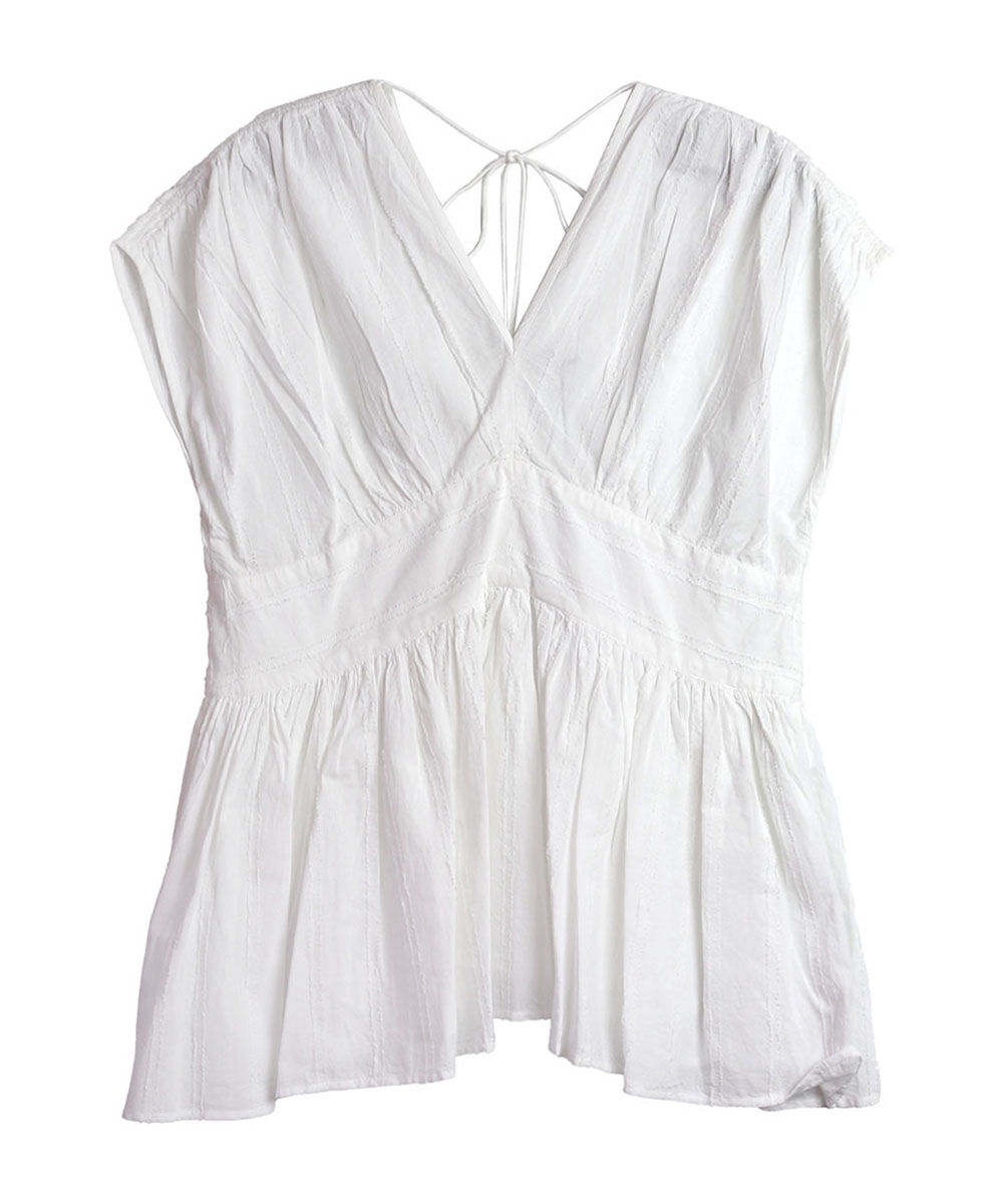 ノーメント Vネックギャザーブラウス normment 2025秋冬新作