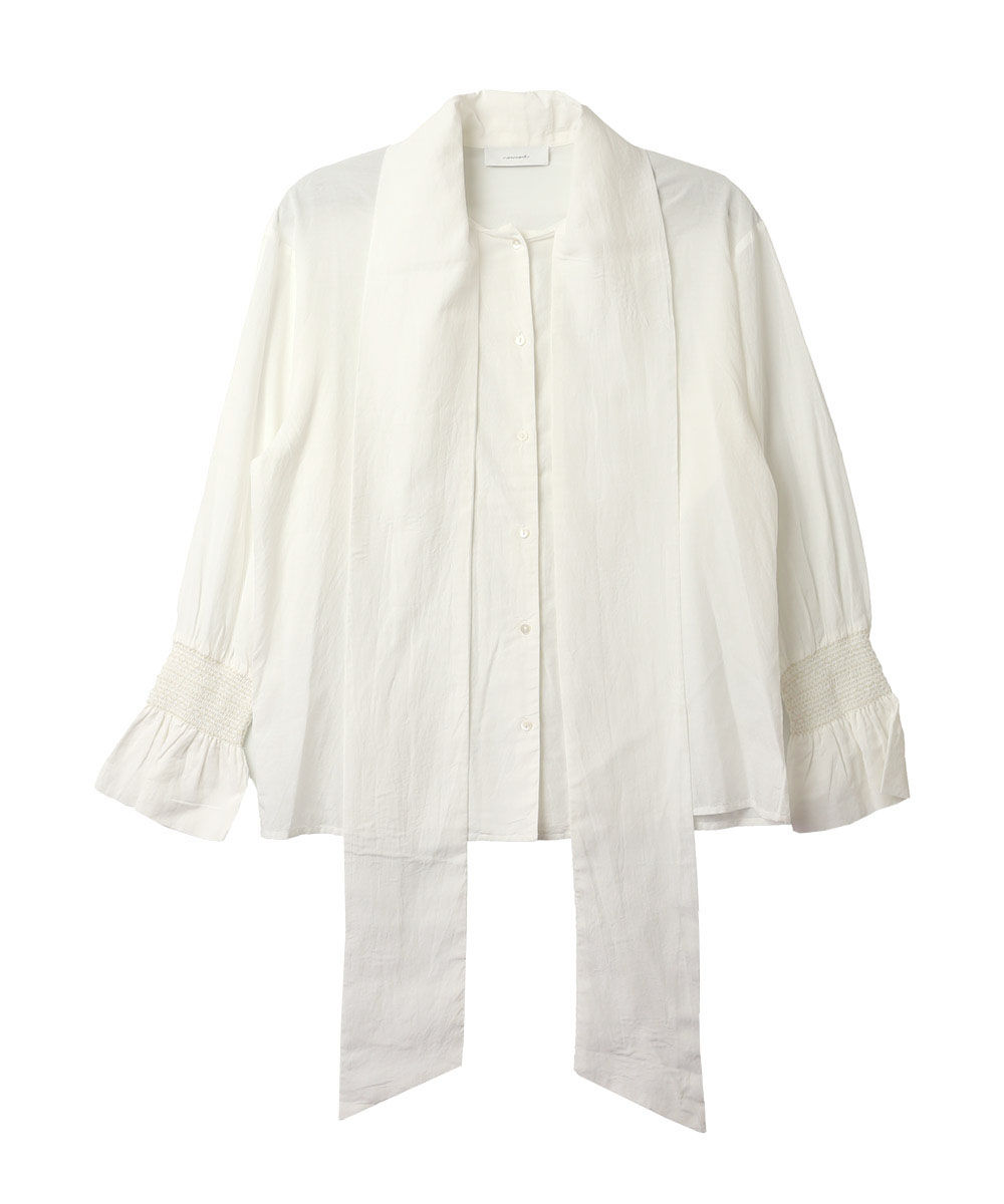 ノーメント コットンレーヨンビッグリボンブラウス normment 2025秋冬