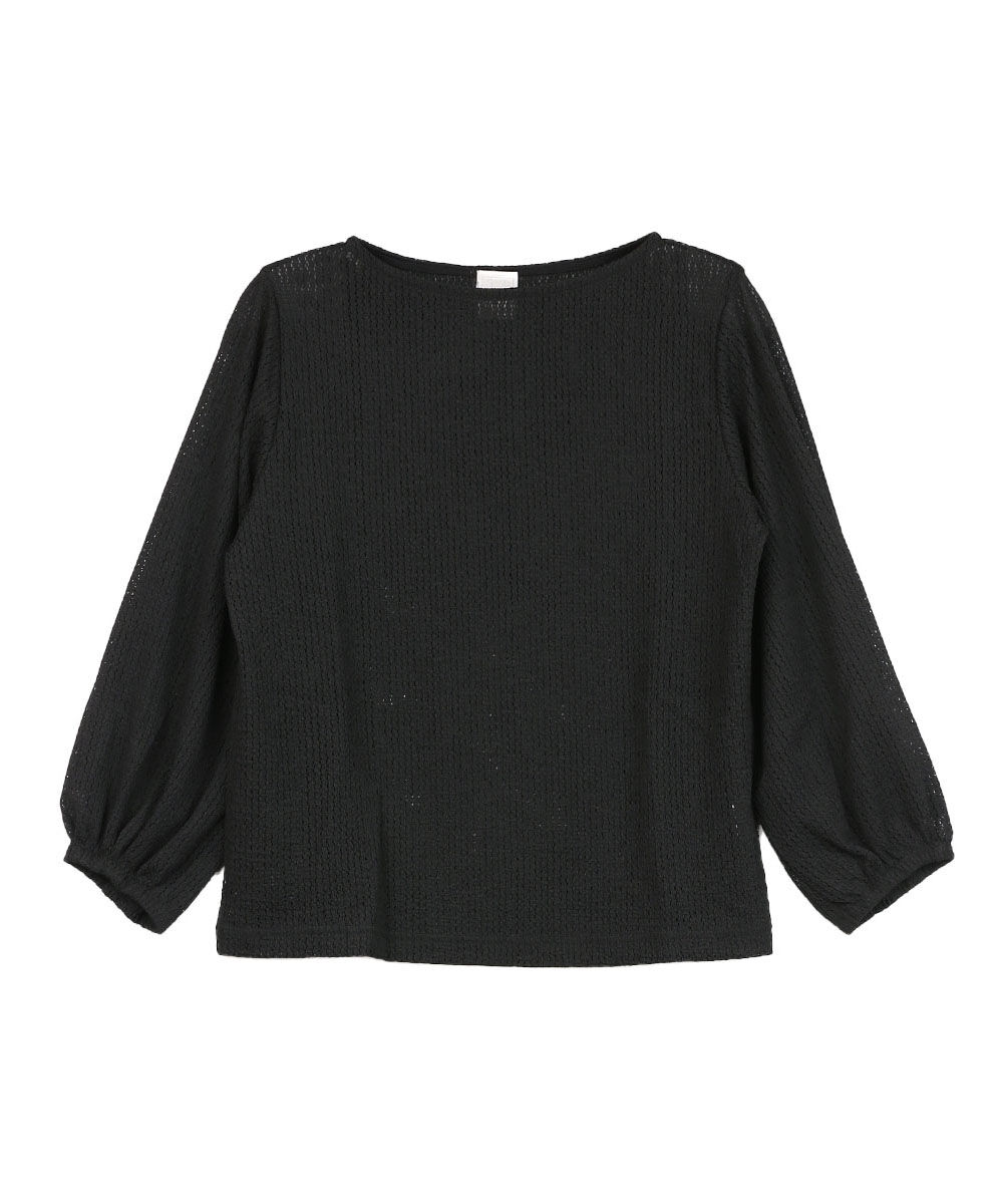 PUPULA（ププラ） シアーレース 長袖 パフスリーブ プルオーバー