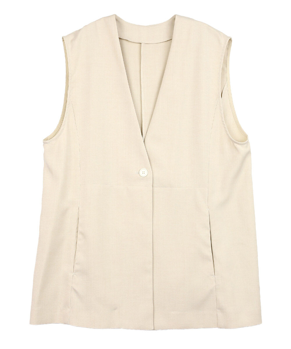 ユイティーム リネン調一つ釦ジレ huitieme nid 603849 国内正規品 2025秋冬新作 送料無料 ユイティーム リネン調一つ釦ジレ huitieme nid 2025秋冬新作