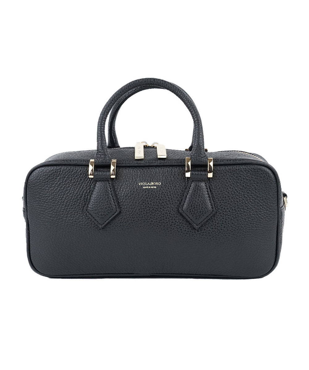 VIOLAd'ORO ヴィオラドーロ ADRIA 型押しシュリンクレザー横長バッグ