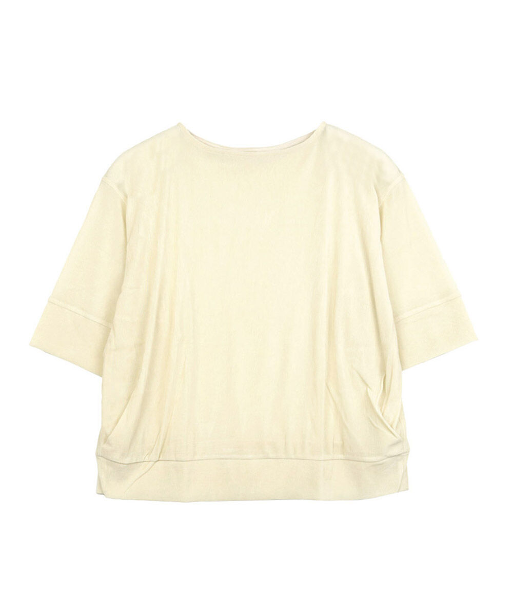 PUPULA（ププラ） チュールフロッキー 7分袖 シアー プルオーバー