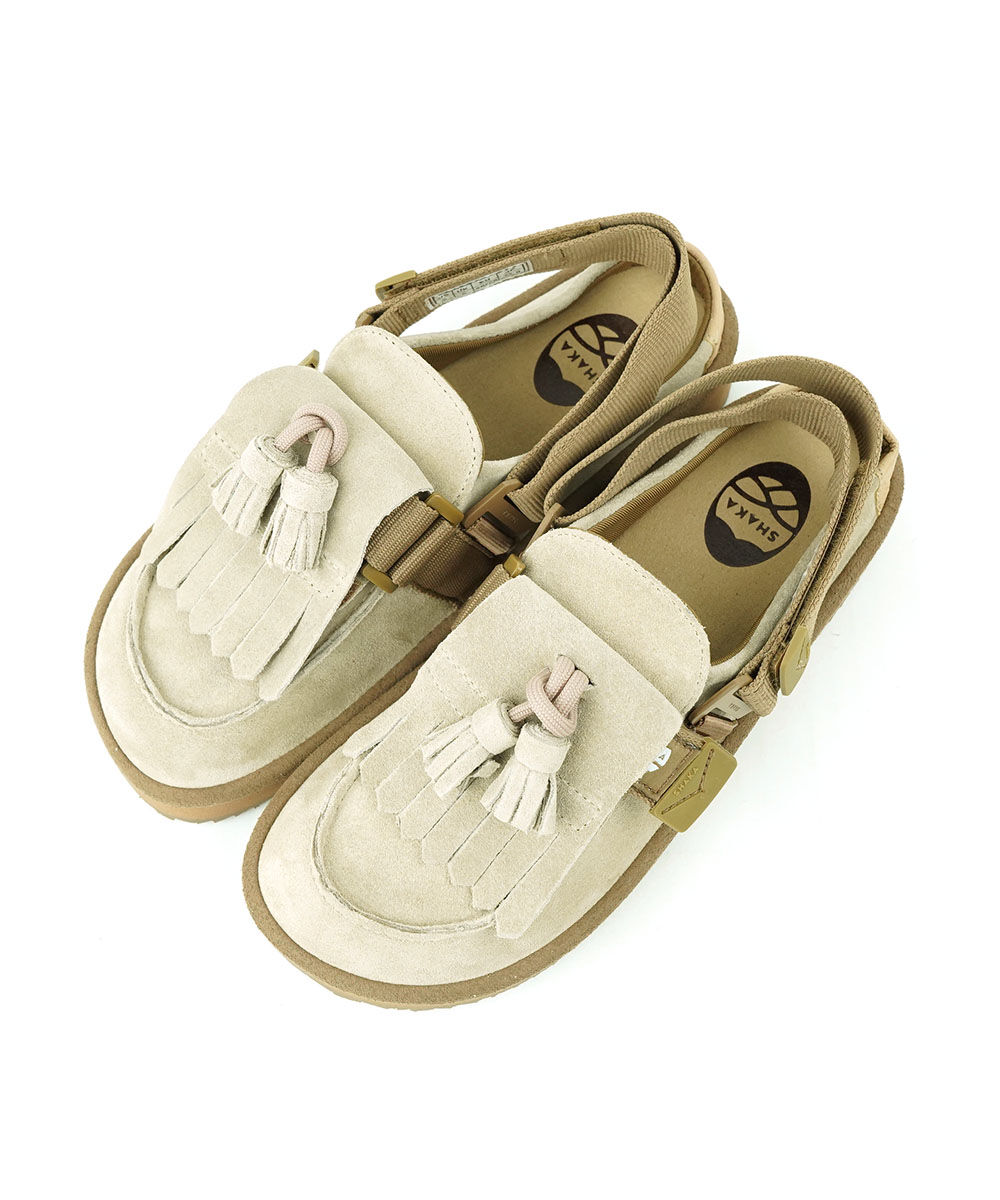 シャカ キルトタッセル付きミュールサンダル MOC MULE TASSEL SUEDE