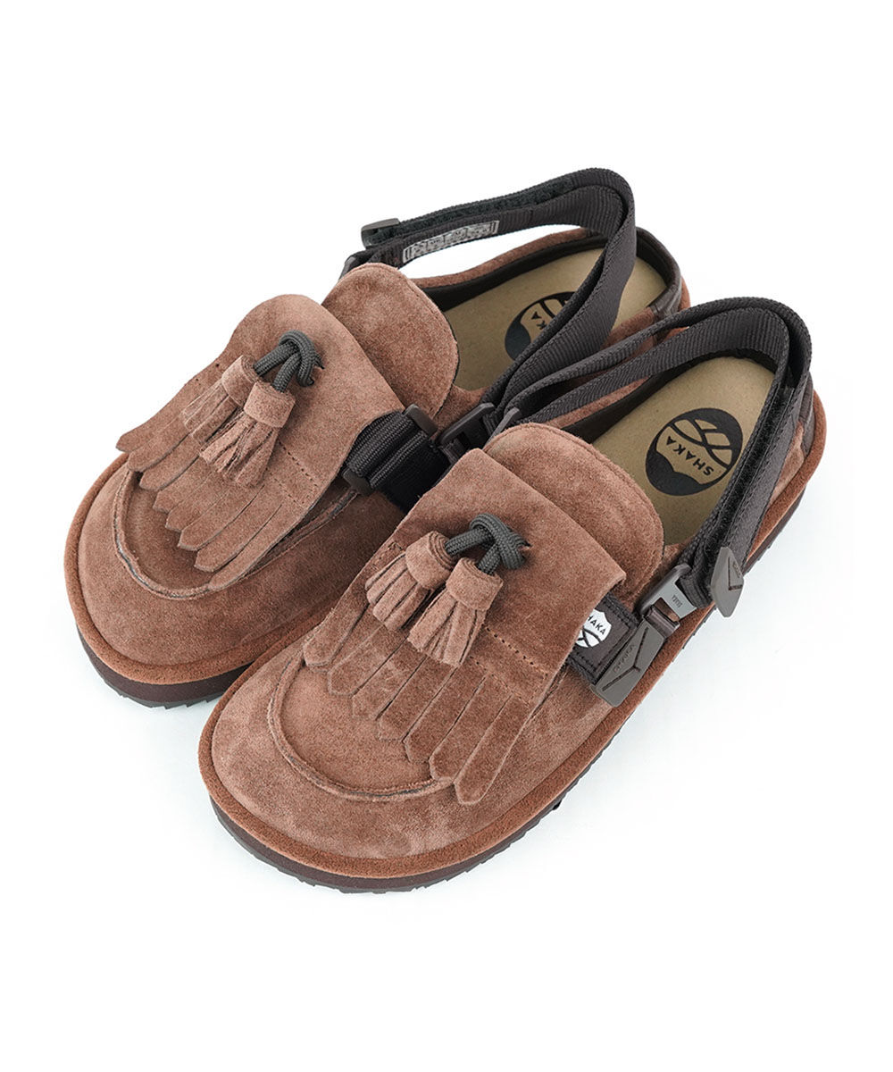 シャカ キルトタッセル付きミュールサンダル MOC MULE TASSEL SUEDE