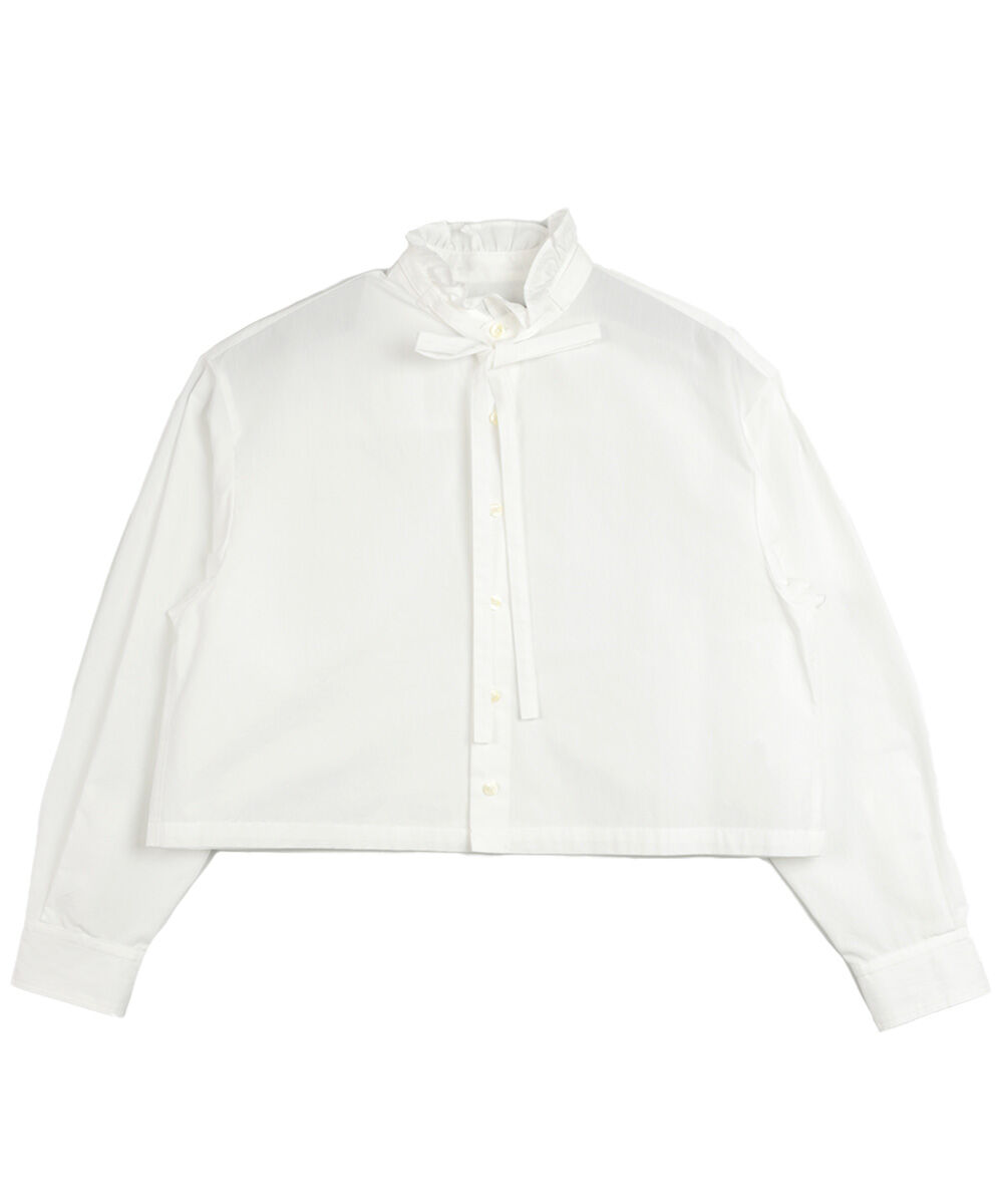 ニコルソン&ニコルソン ウォッシュドコットン フリルカラータイ