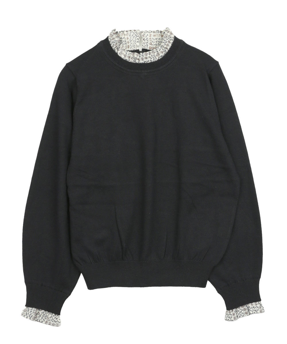 ソソット コットンカシミヤLIBERTYフリルカラープルオーバー sosotto