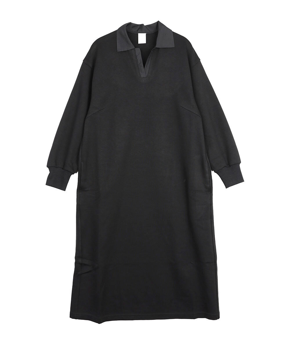 ププラ デュアルウォームポンチ×ローン シャツ襟ワンピース PUPULA