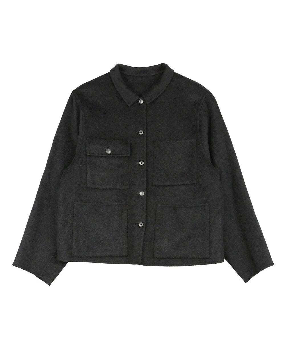25A/W mizuiro ind ウールユーティリティジャケット。ネイビー 25A/W mizuiro ind ウールユーティリティジャケット。ネイビー 【公式