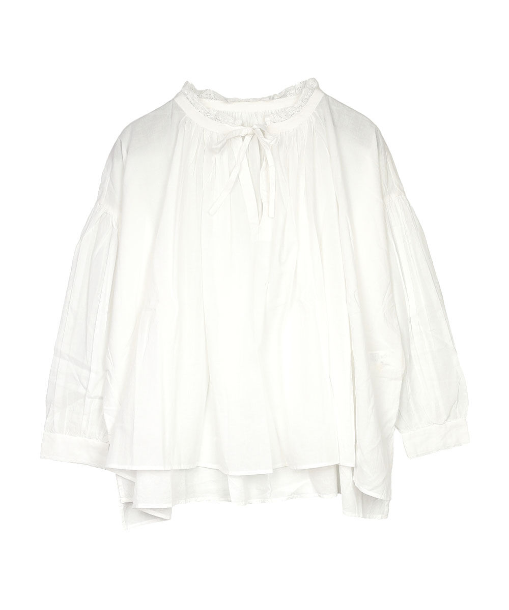 SOIL（ソイル） レースストリングカラーギャザーシャツ SOIL 2025秋冬