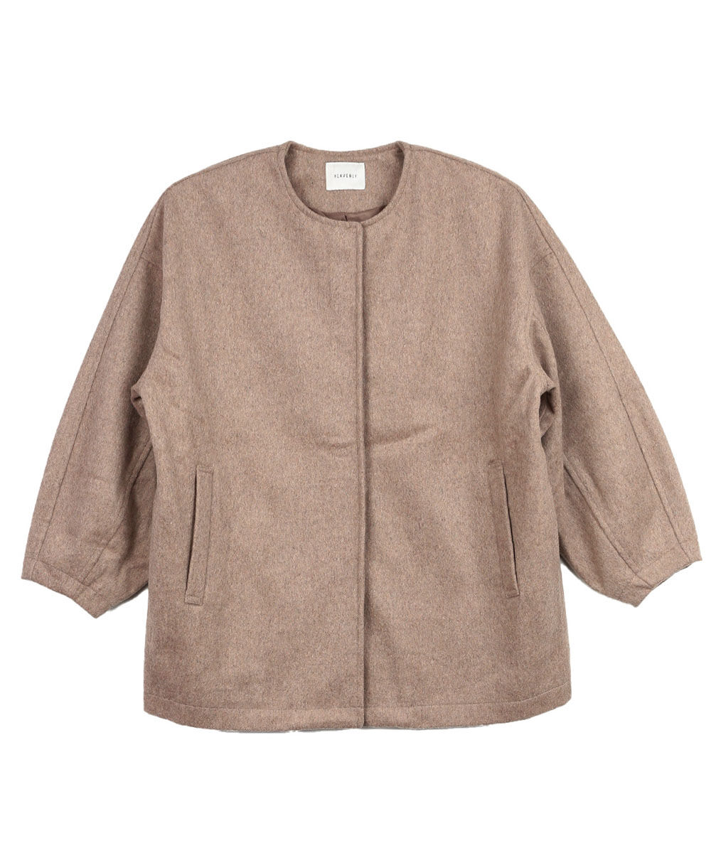 ヘブンリー ウールミックス ノーカラーショートコート HEAVENLY 2025