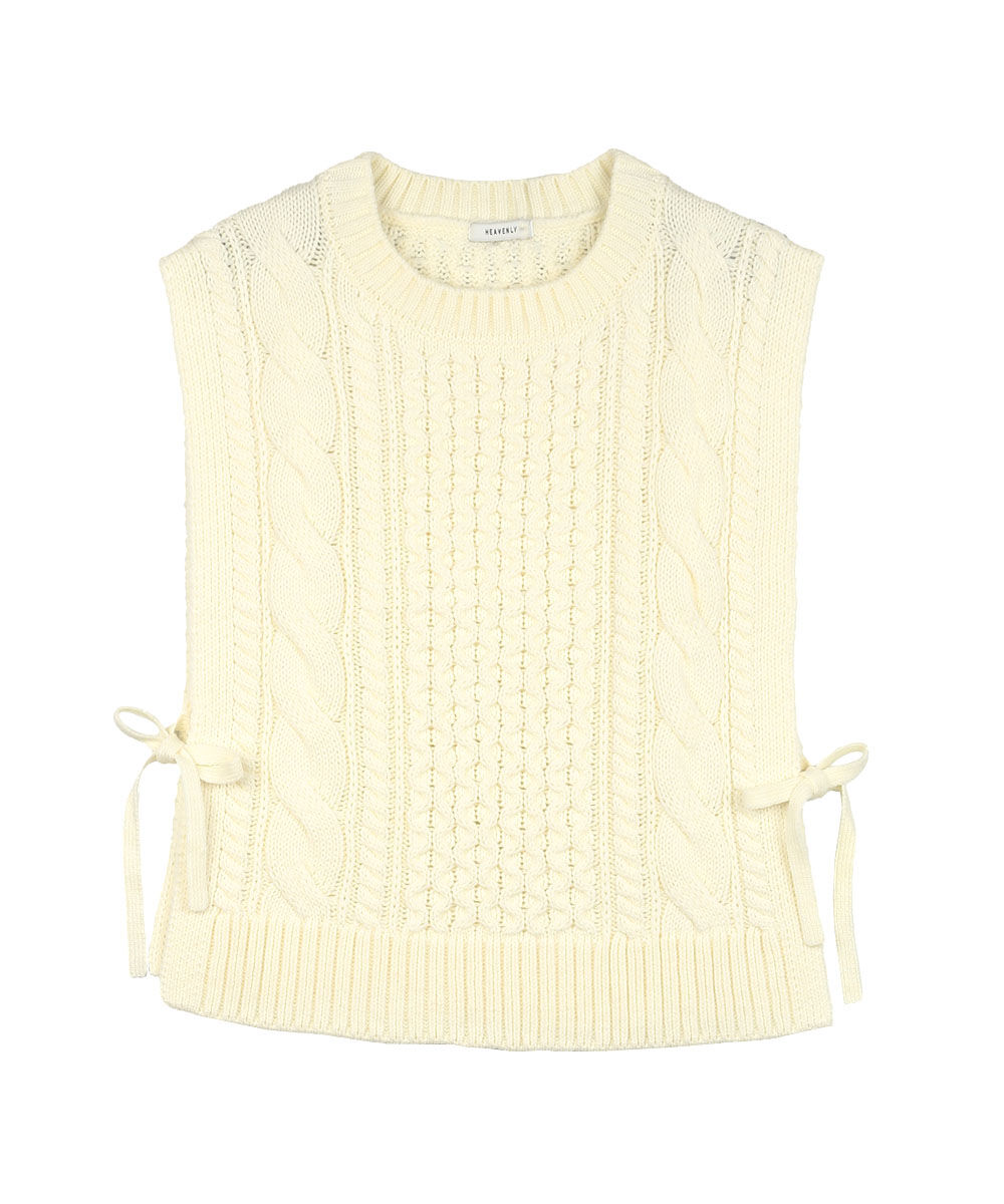 ヘブンリー ウールミックスニットアランベスト HEAVENLY 2025秋冬新作