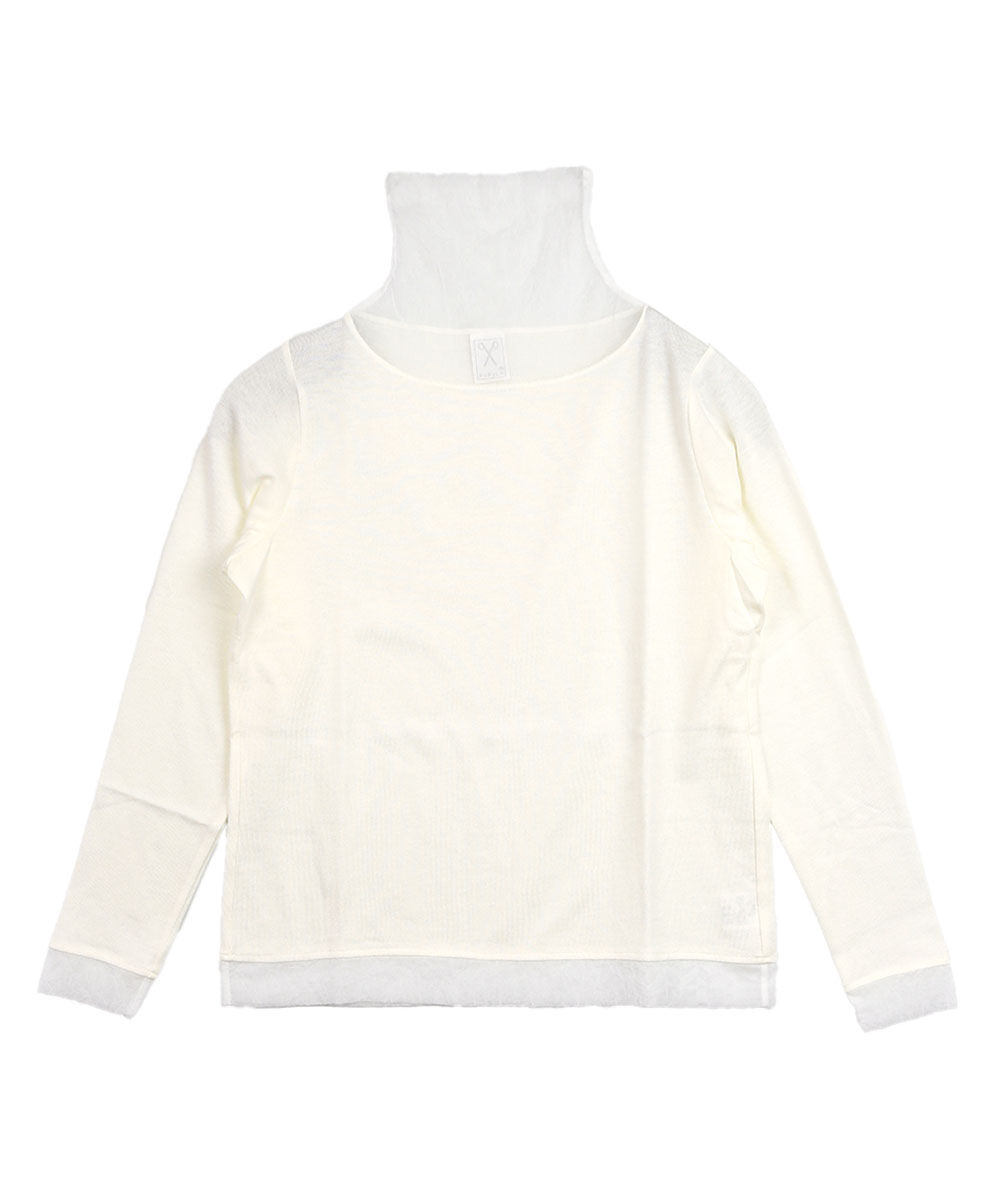 PUPULA（ププラ） バンダリーニット×チュール シアータートルネック