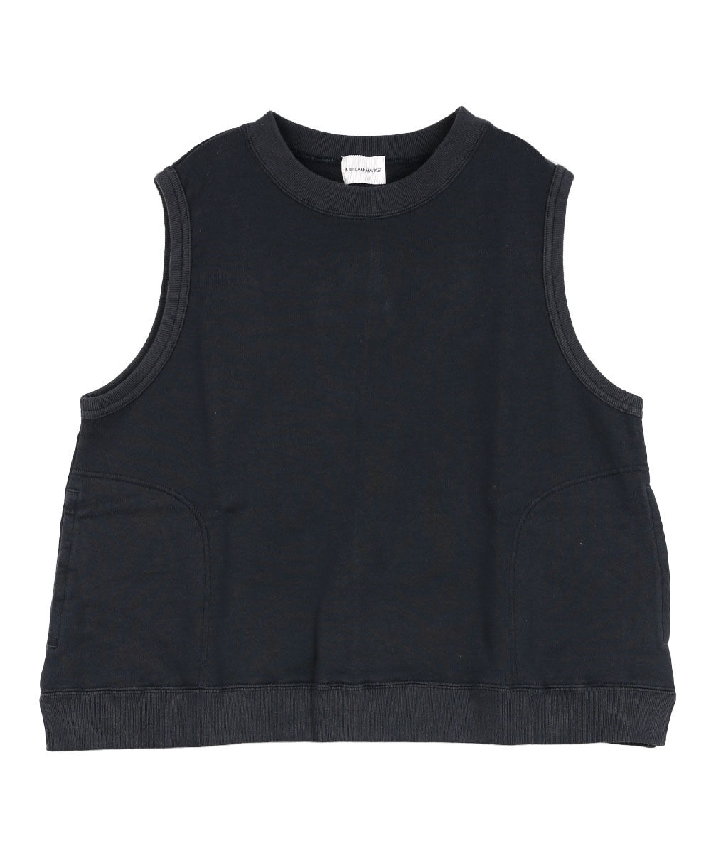 NEAU round hem best ベスト black NEAU round hem best ベスト black