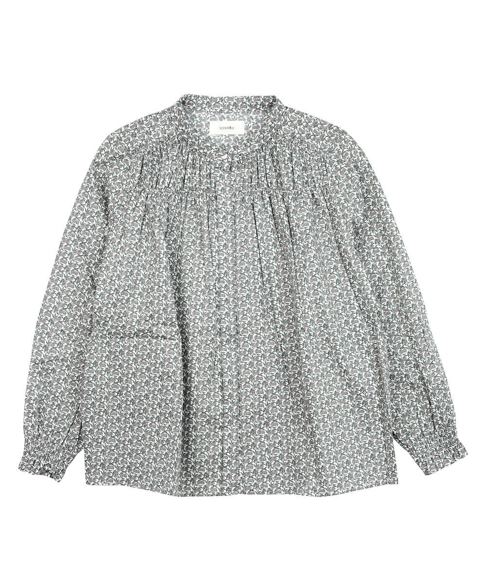 新品未使用タグ付き　liberty【sosotto】バンドカラーコットンシャツ sosotto（ソソット） sosotto【日本別注色】LIBERTY PRINT ブラウス
