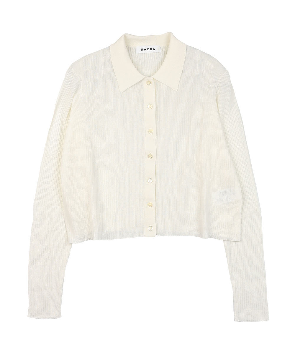 サクラ F.TWIST COTTON SILK RIB POLO CARDIGAN SACRA 2026春夏新作 