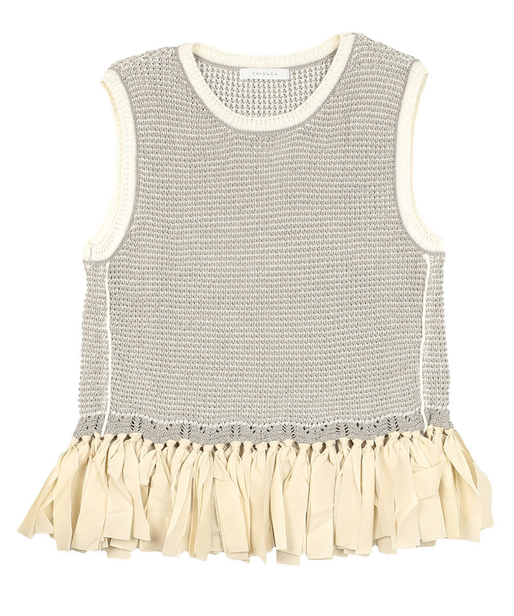 シニヨン フリンジジャガードニットベスト CHIGNON 2026春夏新作 