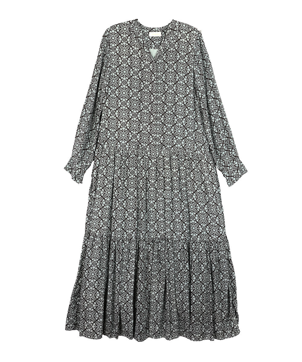 【新品・タグ付き】ヌキテパ　2026 コットンワンピース NE QUITTEZ PAS!（ヌキテパ） Shantoon Botanical Tile Print Tiered