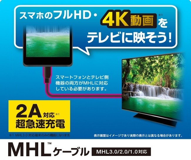 ELECOM（エレコム） MHLケーブル DH-MHL3C10BK [MHL3.0ケーブル/1m