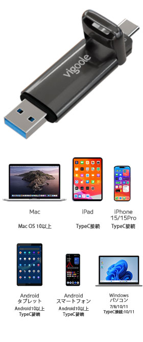 スティックSSD 外付けSSD Vigoogle SD301 PRO2TB [1000MB/s転送 超高速