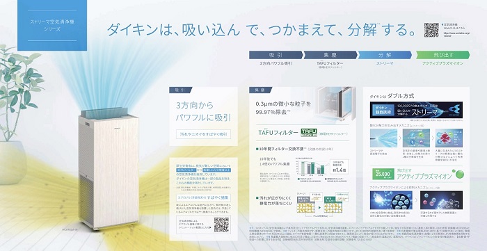 ダイキン（DAIKIN） 空気清浄機 MC555A-W [ストリーマ空気清浄機
