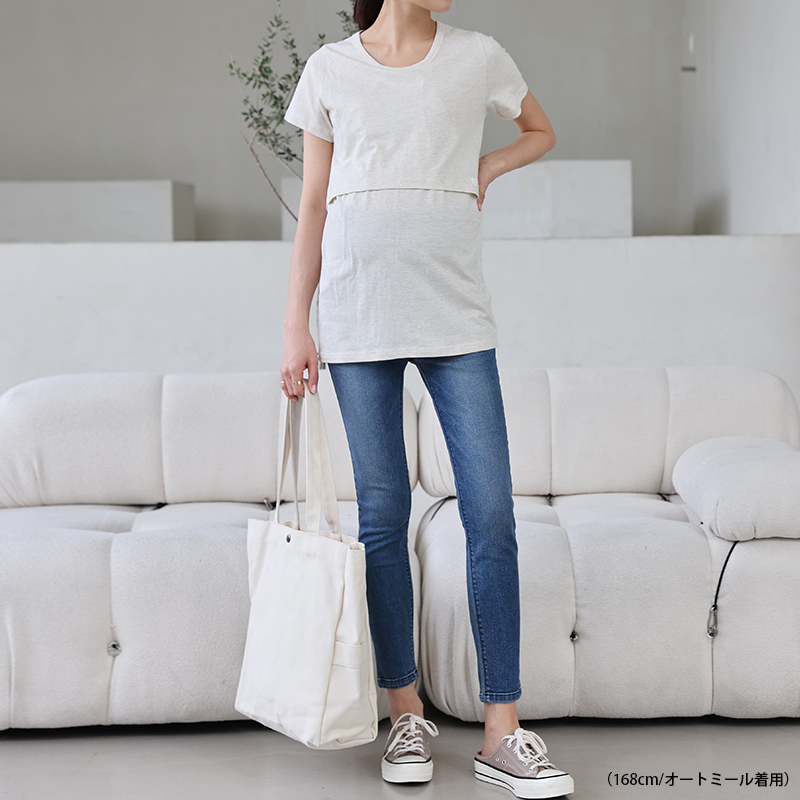 ETTE 綿100% 授乳服 マタニティ 服 トップス 安い 春夏 夏 半袖 Tシャツ オシャレ 授乳しやすい 授乳 産後 ママ メール便可/STN02001  :STN02001:授乳服・マタニティのKIDS-PARA - 通販 - Yahoo!ショッピング