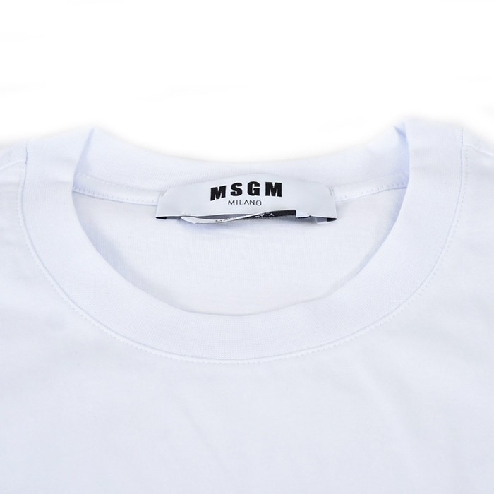 エムエスジーエム ロゴプリントTシャツ MSGM 2840MM214 207098 01 ホワイト　半袖　メンズ プレゼント ギフト gift