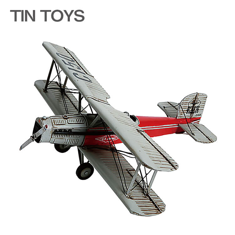 ブリキのおもちゃ 飛行機 biplane 置物 インスタ映え オブジェ