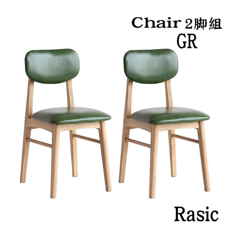 チェア ダイニングチェア デスクチェア GR グリーン Rasic Chair2脚組