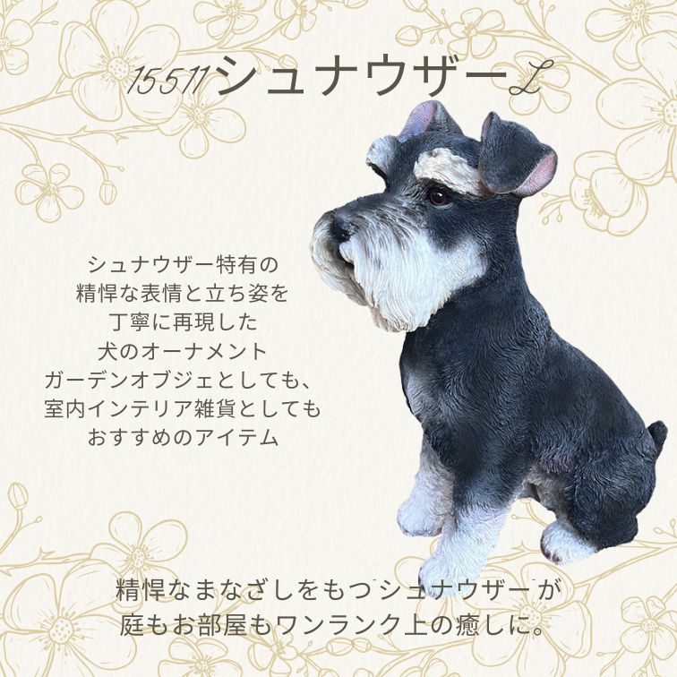 オーナメント シュナウザーL 子犬 インテリア 犬 置物 ガーデン