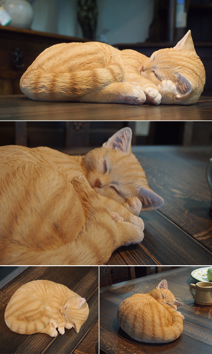 置物 キャット オーナメント 眠りねこ 茶トラねこ 猫の置物 ネコ