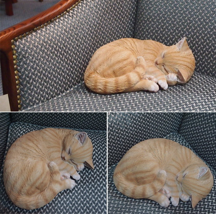 置物 キャット オーナメント 眠りねこ 茶トラねこ 猫の置物 ネコ 動物