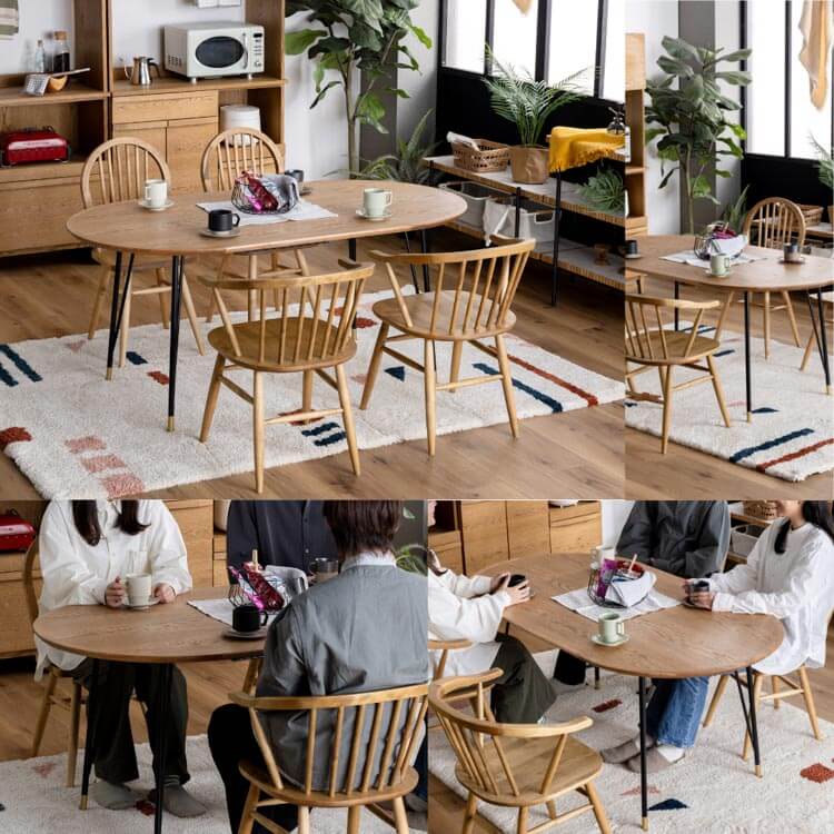 関家具　ダイニングテーブル　楕円形　大阪府守口市直接引取可 関家具 ダイニングテーブル テーブル 160 楕円 DT マルル NA WH 石目