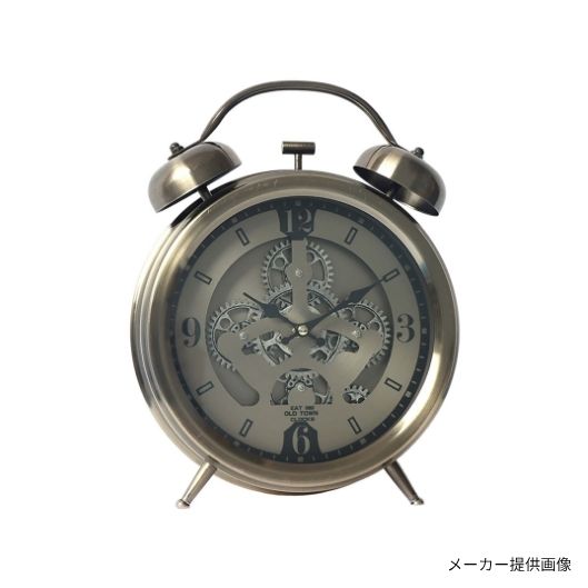 Gear Clock SILVERGOLD 置き時計 アンティーク調 おしゃれ 男前