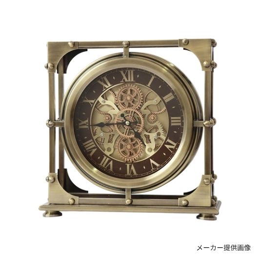 Gear Clock 角台GOLD 置き時計 アンティーク調 おしゃれ 男前