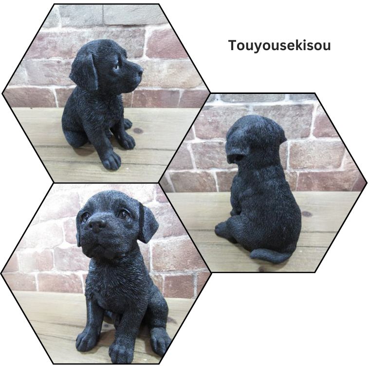 置物 犬の置物 ラブラドール レトリバー 黒毛 ペット グッズ 本物