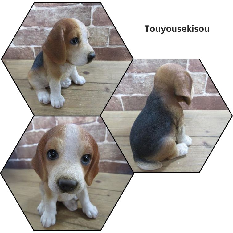 置物 犬の置物 ビーグル ペット グッズ 本物 リアル 子犬 庭 オブジェ