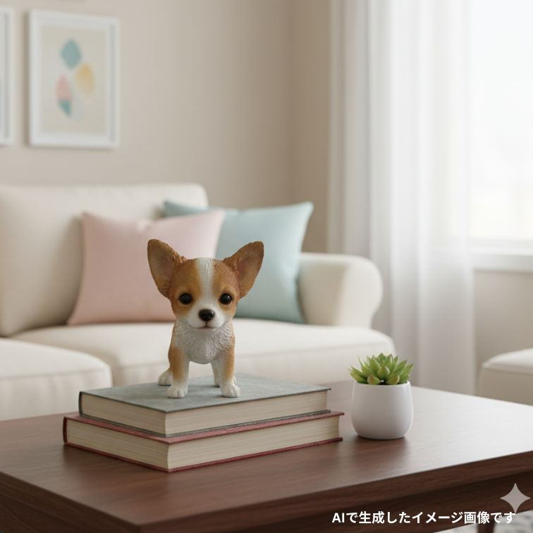 置物 犬の置物 チワワ ペット グッズ 本物 リアル 子犬 庭 オブジェ