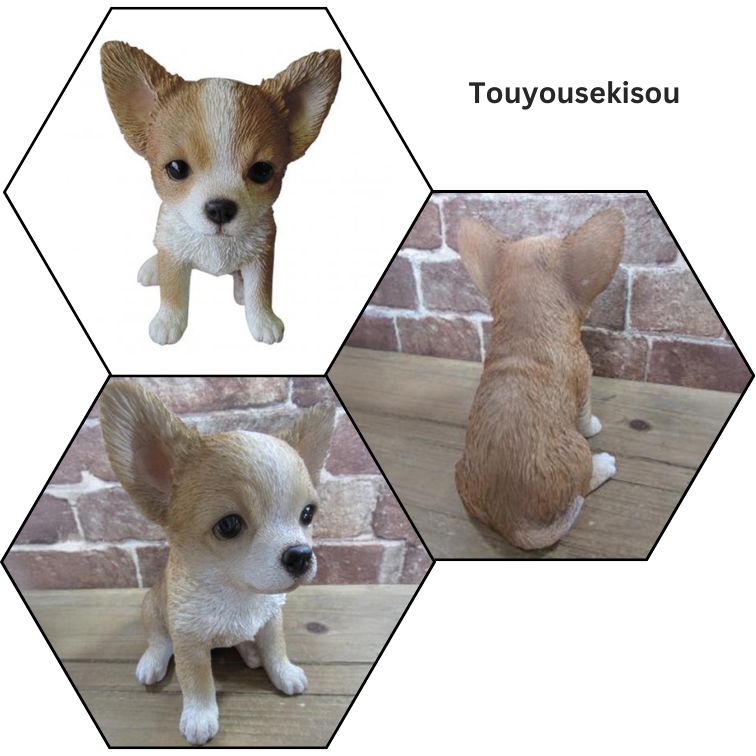 置物 犬の置物 チワワ ペット グッズ 本物 リアル 子犬 庭 オブジェ