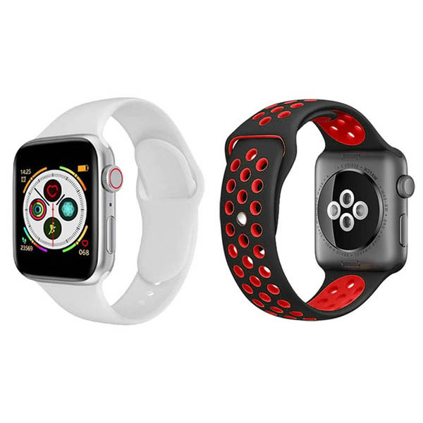 2個 セット アップルウォッチ バンド スポーツ apple watch seriesSE 7 6 5 4 3 2 1 42mm 44mm 45mm  ベルト シリコン 交換 送料無料 黒 赤 白 黄色