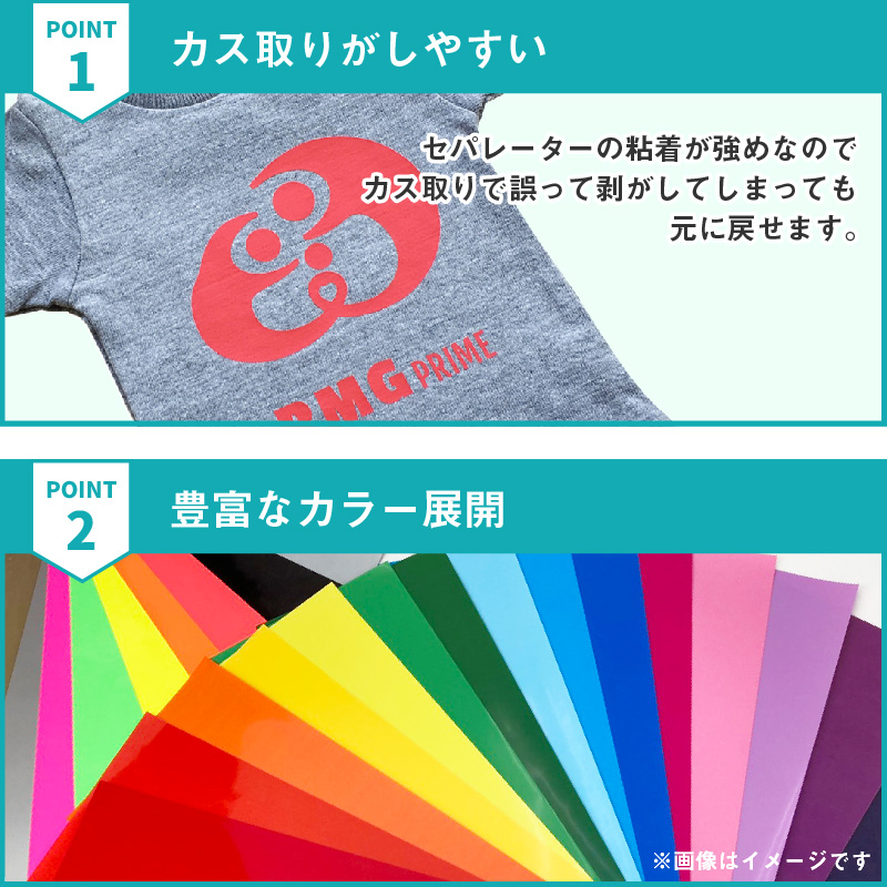 27日までポイント2% 艶消プライム RMG 195mm×25mロール カッティング用アイロンシート RMG-SF 高品質 熱転写シート ウェアプリント 綿 ポリエステル - 6