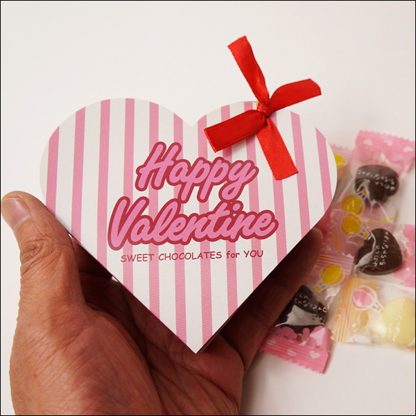 バレンタイン義理チョコ　ハート（ハートチョコ５粒入り）　×10個｜event-ya｜02