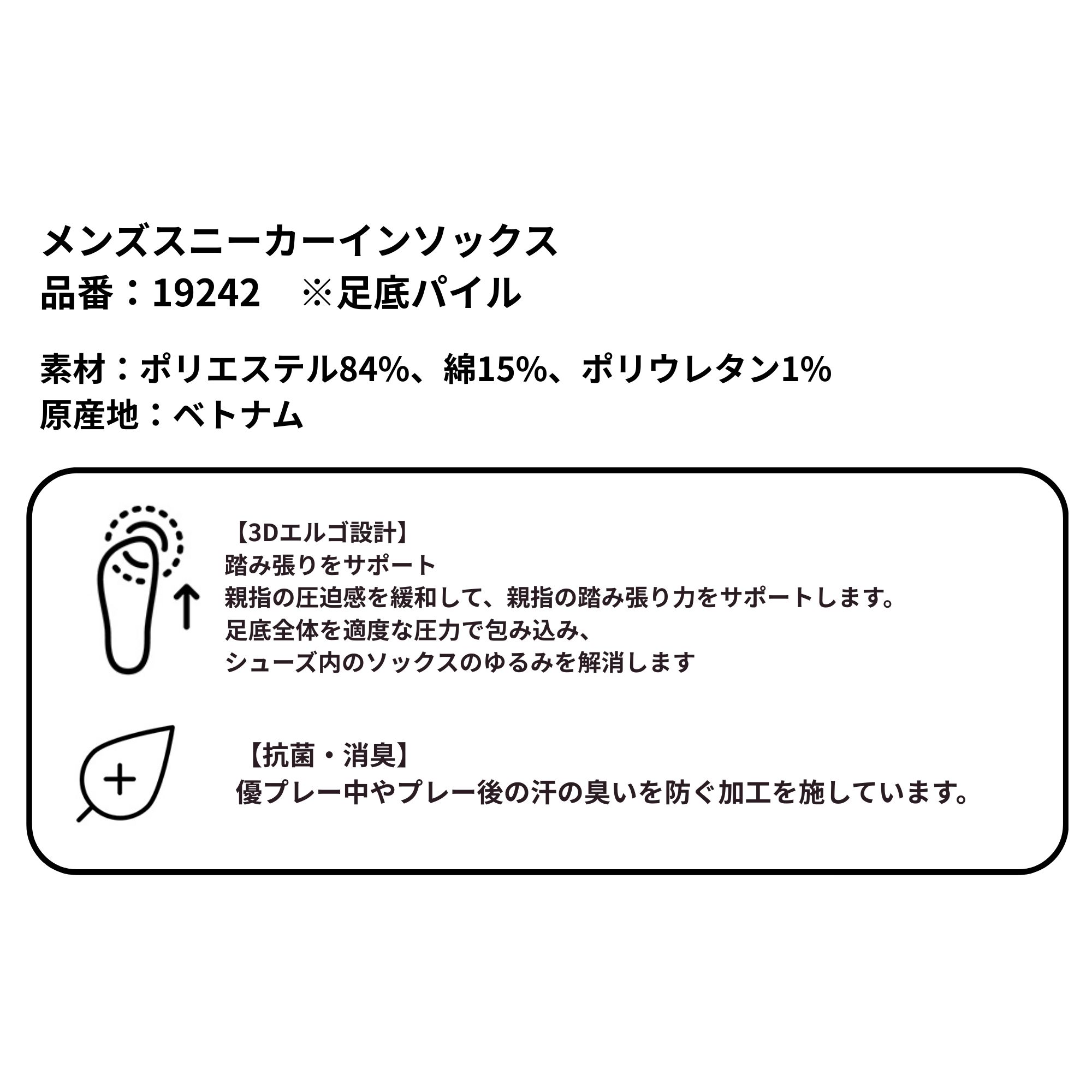 【LINE追加で5%OFFクーポン配布中】【最短出荷】ヨネックス YONEX ソックス メンズスニーカーインソックス 19242 バドミントン・テニス・ソフトテニス 2025FW | YONEX | 01