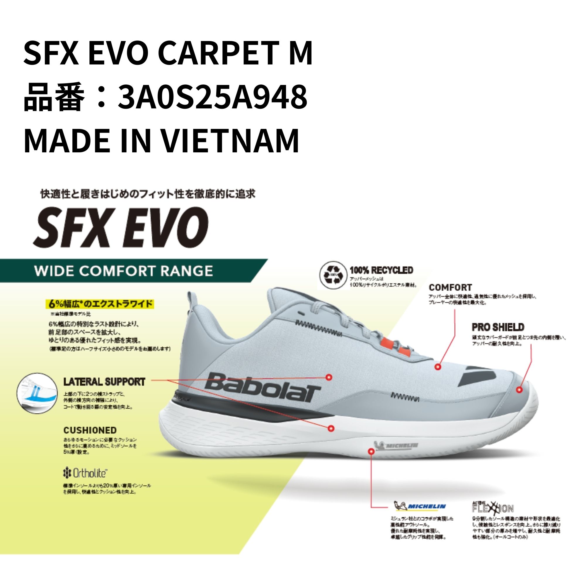 バボラ BABOLAT テニスシューズ カーペットコート用 SFX EVO CT M